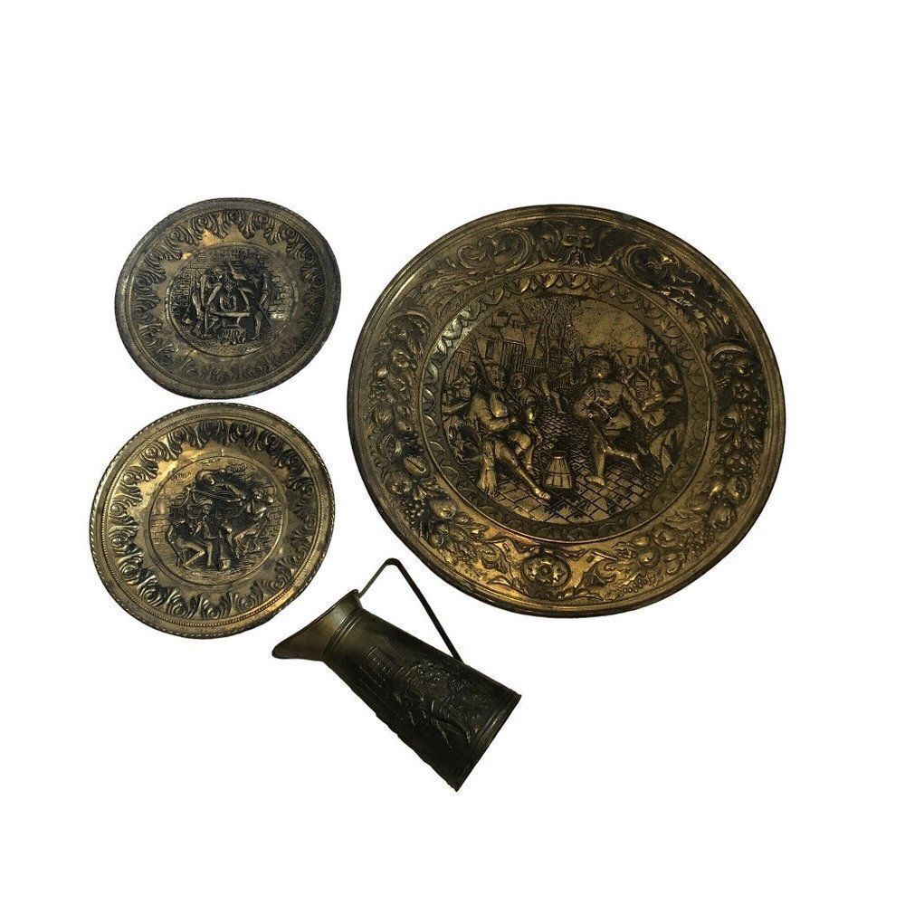 ELPEC Brassware of Distinction Vintage Soldered Brass Pitcher Plates